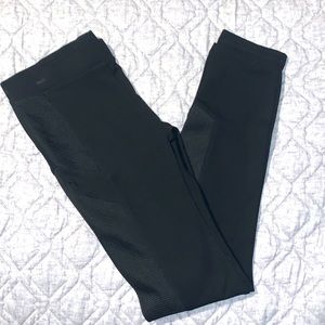 Bebe black leggings, elastic waist, ribbed sides. Small. Worn once perfect Care